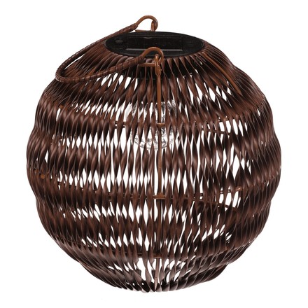 Lucerna Autronic umělý ratan, kulatá, LED osvětl., vel. M, tmavě hnědá (PLA101-M) (3)