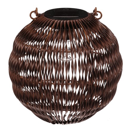 Lucerna Autronic umělý ratan, kulatá, LED osvětl., vel. M, tmavě hnědá (PLA101-M) (4)