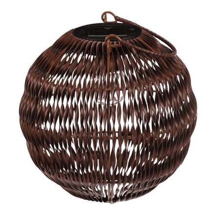 Lucerna Autronic umělý ratan, kulatá, LED osvětl., vel. M, tmavě hnědá (PLA101-M) (5)