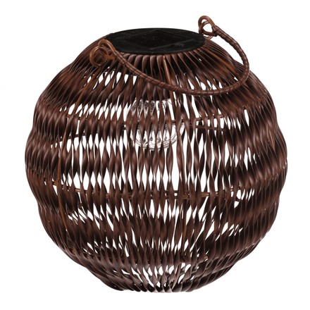 Lucerna Autronic umělý ratan, kulatá, LED osvětl., vel. M, tmavě hnědá (PLA101-M) (6)