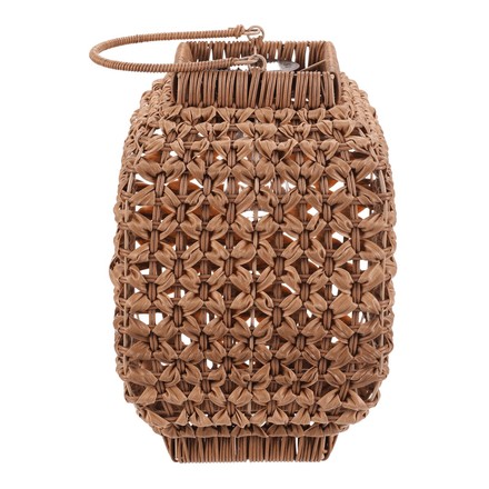 Lucerna Autronic umělý ratan, hranatá, LED osvětl., vel. L, světle hnědá (PLA100-L) (3)