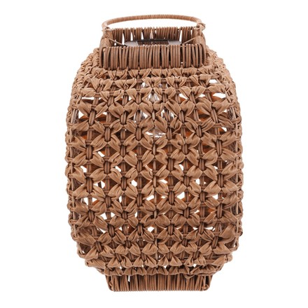 Lucerna Autronic umělý ratan, hranatá, LED osvětl., vel. L, světle hnědá (PLA100-L) (4)