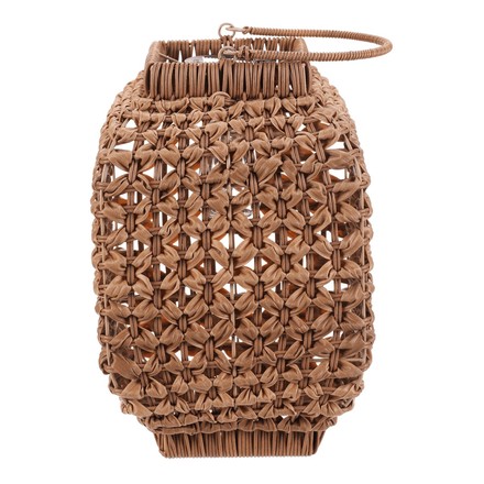 Lucerna Autronic umělý ratan, hranatá, LED osvětl., vel. L, světle hnědá (PLA100-L) (5)