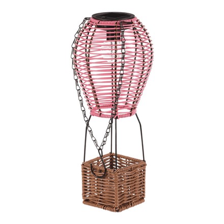 Lucerna Autronic umělý ratan a kov, balón, LED osvětl, vel. S, růžovo-hnědá (PLA113 PINK-S)