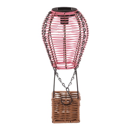 Lucerna Autronic umělý ratan a kov, balón, LED osvětl, vel. S, růžovo-hnědá (PLA113 PINK-S) (1)