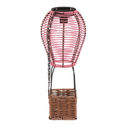 Lucerna Autronic umělý ratan a kov, balón, LED osvětl, vel. S, růžovo-hnědá (PLA113 PINK-S) (2)
