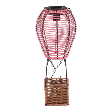 Lucerna Autronic umělý ratan a kov, balón, LED osvětl, vel. S, růžovo-hnědá (PLA113 PINK-S) (3)