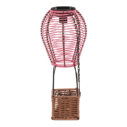 Lucerna Autronic umělý ratan a kov, balón, LED osvětl, vel. S, růžovo-hnědá (PLA113 PINK-S) (4)