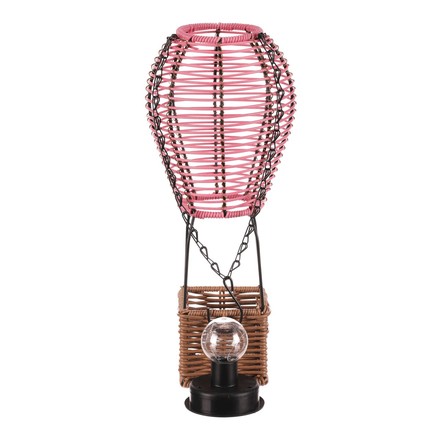 Lucerna Autronic umělý ratan a kov, balón, LED osvětl, vel. S, růžovo-hnědá (PLA113 PINK-S) (6)