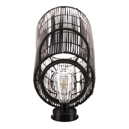 Lucerna Autronic umělý ratan, sloupcová, LED osvětl., vel. L, šedo-černá (PLA106-L) (6)