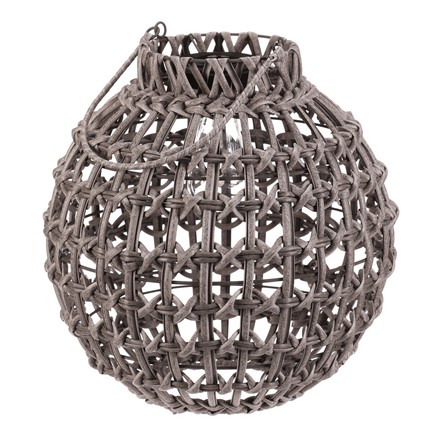 Lucerna Autronic umělý ratan, kulatá, LED osvětl., vel. L, šedá (PLA105-L)