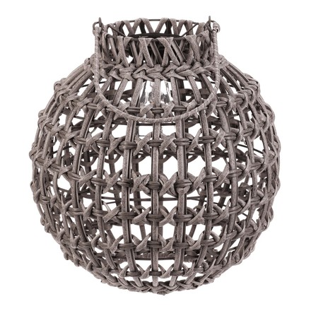 Lucerna Autronic umělý ratan, kulatá, LED osvětl., vel. L, šedá (PLA105-L) (1)