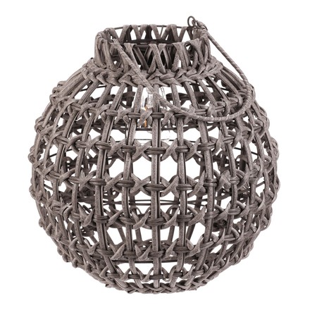 Lucerna Autronic umělý ratan, kulatá, LED osvětl., vel. L, šedá (PLA105-L) (5)