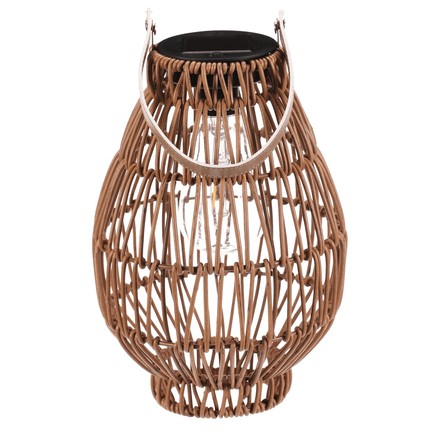 Lucerna Autronic umělý ratan, tvar hruška, LED osvětl., vel. S, světle hnědá (PLA103-S) (1)