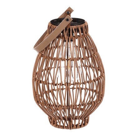 Lucerna Autronic umělý ratan, tvar hruška, LED osvětl., vel. S, světle hnědá (PLA103-S) (2)