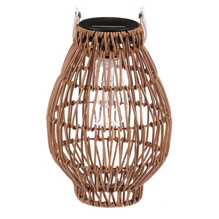 Lucerna Autronic umělý ratan, tvar hruška, LED osvětl., vel. S, světle hnědá (PLA103-S) (3)