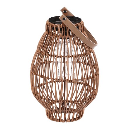 Lucerna Autronic umělý ratan, tvar hruška, LED osvětl., vel. S, světle hnědá (PLA103-S) (4)