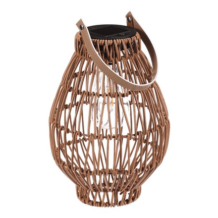 Lucerna Autronic umělý ratan, tvar hruška, LED osvětl., vel. S, světle hnědá (PLA103-S) (5)