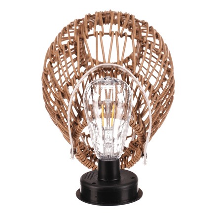 Lucerna Autronic umělý ratan, tvar hruška, LED osvětl., vel. S, světle hnědá (PLA103-S) (6)