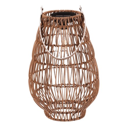 Lucerna Autronic umělý ratan, tvar hruška, LED osvětl., vel. L, světle hnědá (PLA103-L) (2)