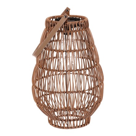 Lucerna Autronic umělý ratan, tvar hruška, LED osvětl., vel. L, světle hnědá (PLA103-L) (3)