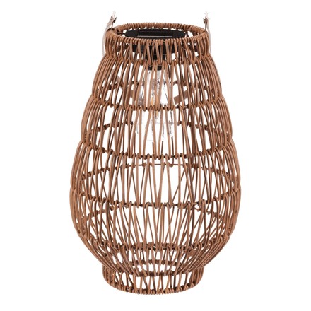 Lucerna Autronic umělý ratan, tvar hruška, LED osvětl., vel. L, světle hnědá (PLA103-L) (4)