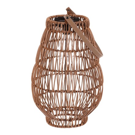 Lucerna Autronic umělý ratan, tvar hruška, LED osvětl., vel. L, světle hnědá (PLA103-L) (5)