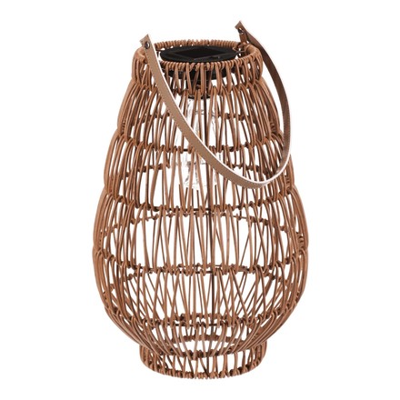 Lucerna Autronic umělý ratan, tvar hruška, LED osvětl., vel. L, světle hnědá (PLA103-L) (6)