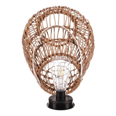 Lucerna Autronic umělý ratan, tvar hruška, LED osvětl., vel. L, světle hnědá (PLA103-L) (7)