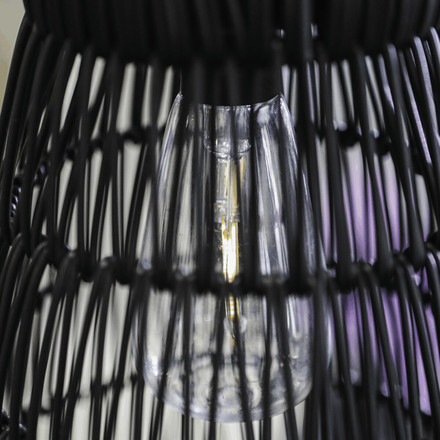 Lucerna Autronic umělý ratan, kónická, LED osvětl., černá, cena za sadu 2 ks (PLA102 BK) (1)