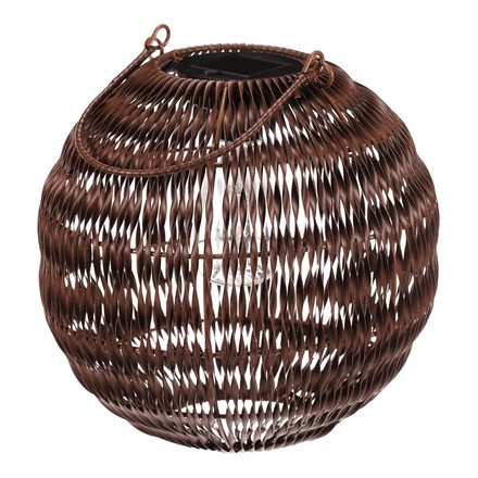 Lucerna Autronic umělý ratan, kulatá, LED osvětl., vel. L, tmavě hnědá (PLA101-L)