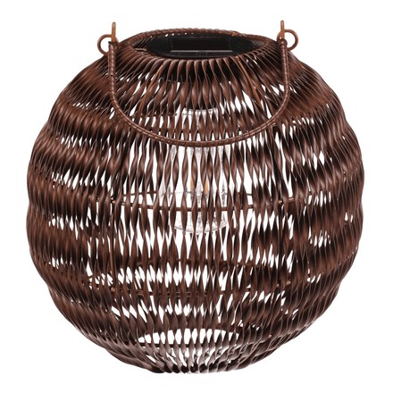 Lucerna Autronic umělý ratan, kulatá, LED osvětl., vel. L, tmavě hnědá (PLA101-L) (1)