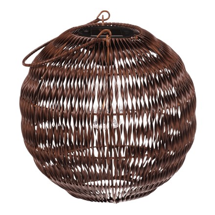 Lucerna Autronic umělý ratan, kulatá, LED osvětl., vel. L, tmavě hnědá (PLA101-L) (2)