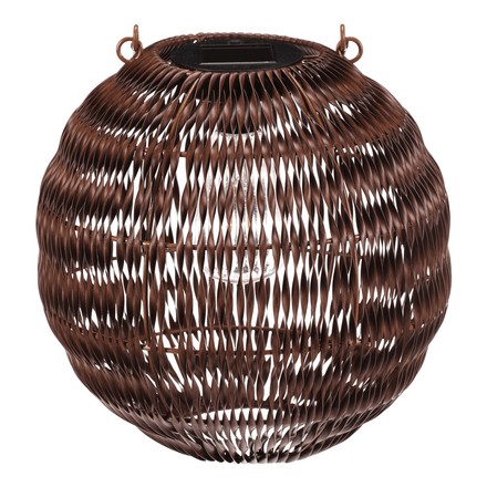 Lucerna Autronic umělý ratan, kulatá, LED osvětl., vel. L, tmavě hnědá (PLA101-L) (3)