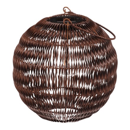 Lucerna Autronic umělý ratan, kulatá, LED osvětl., vel. L, tmavě hnědá (PLA101-L) (4)