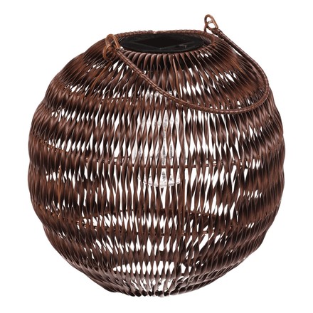 Lucerna Autronic umělý ratan, kulatá, LED osvětl., vel. L, tmavě hnědá (PLA101-L) (5)