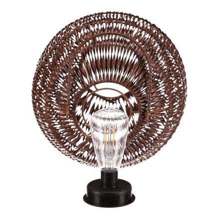 Lucerna Autronic umělý ratan, kulatá, LED osvětl., vel. L, tmavě hnědá (PLA101-L) (6)