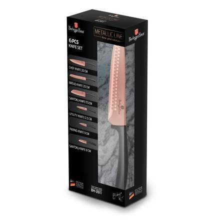 Sada nožů s nepřilnavým povrchem Berlingerhaus BH-2611 6 ks Rosegold Metallic Line (1)