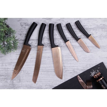 Sada nožů s nepřilnavým povrchem Berlingerhaus BH-2611 6 ks Rosegold Metallic Line (5)