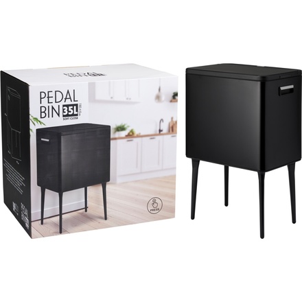 Odpadkový koš Excellent KO-C88000050 s dotykovým otevíráním 35 l matná černá (1)