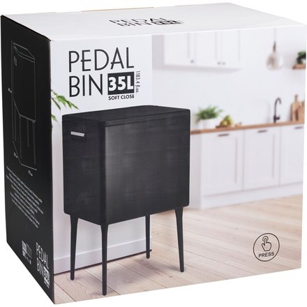 Odpadkový koš Excellent KO-C88000050 s dotykovým otevíráním 35 l matná černá (2)