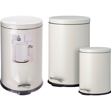 Odpadkový koš Excellent KO-C88000100 pedálový 2 ks 20 a 5 l krémová (3)