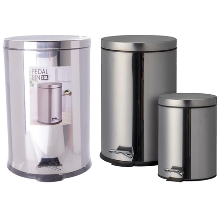 Odpadkový koš Excellent KO-C88000090 pedálový 2 ks 20 a 5 l stříbrná (3)