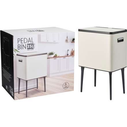 Odpadkový koš Excellent KO-C88000040 s dotykovým otevíráním 35 l matná krémová (1)