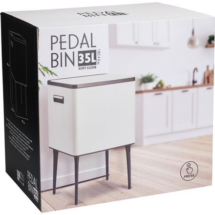 Odpadkový koš Excellent KO-C88000040 s dotykovým otevíráním 35 l matná krémová (2)