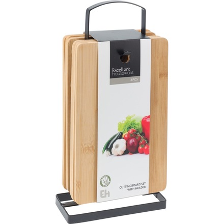 Krájecí prkénko Excellent KO-170493920 bambus sada 6 ks ve stojanu