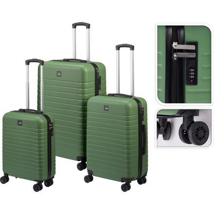 Sada cestovních kufrů Proworld KO-DG4700170 3ks zelená (4)