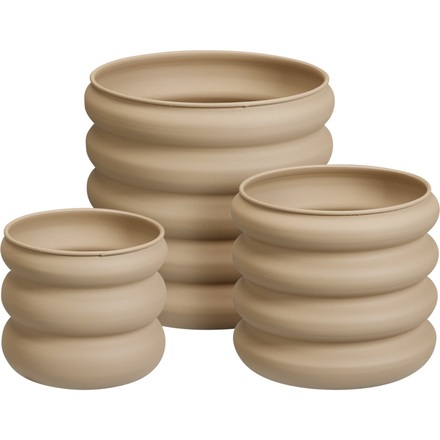 Sada květináčů ProGarden KO-FZ1002790 kulatých 3 ks světle hnědá