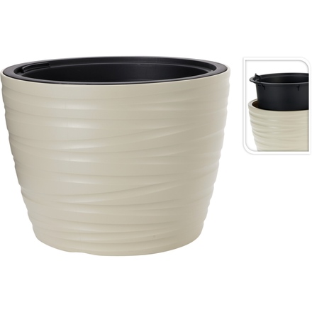 Květináč ProGarden KO-Y89300750 průměr 47x výška 35 cm šedá taupe (1)