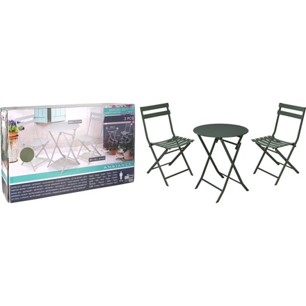 Zahradní nábytek ProGarden KO-FF2000020 sada stůl + 2 židle zelený (4)